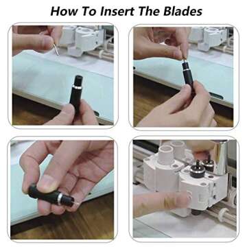 Elefama 40PCS Blades for Cricut Explore Air 2 / Air 3 / Make3 / Maker/Explore 3 Premium Fine Point Blade Replacement for Cricut Glitter Vinyl Cutter Cutting 45 Degree Blades Knife for Cricut Machine