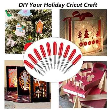 Elefama 40PCS Blades for Cricut Explore Air 2 / Air 3 / Make3 / Maker/Explore 3 Premium Fine Point Blade Replacement for Cricut Glitter Vinyl Cutter Cutting 45 Degree Blades Knife for Cricut Machine