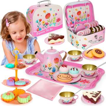 KMUYSL Girls Tea Party Set - 43 Pretend Play Toys