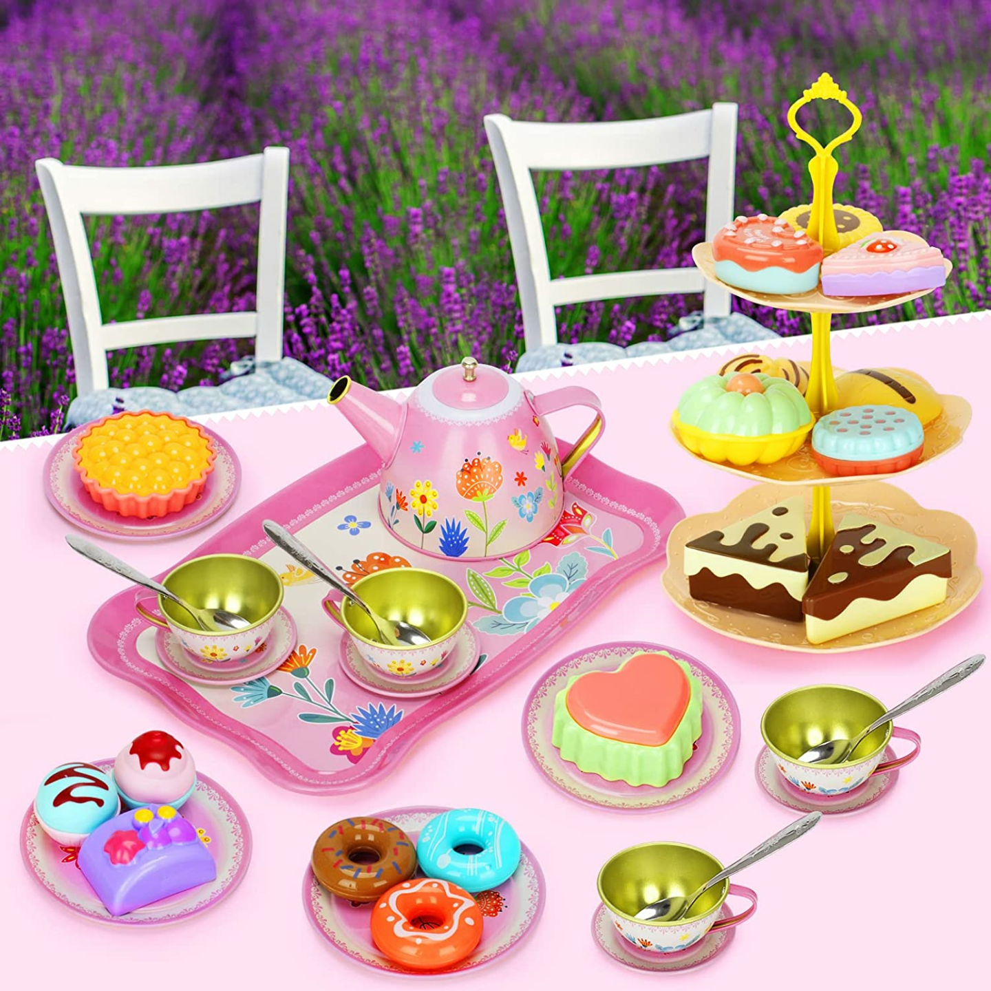 KMUYSL Girls Tea Party Set - 43 Pretend Play Toys
