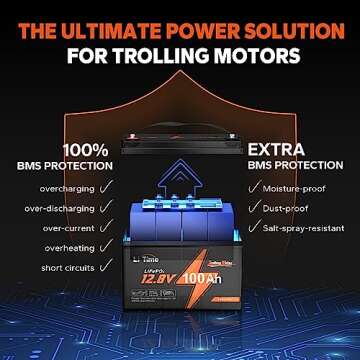 LiTime 12V 100Ah TM Low-Temp Protection LiFePO4 Battery Built-in 100A BMS, Group 31 Deep Cycle, Lithium Iron Phosphate Battery Perfect for Trolling Motors, Yacht, Marine, Boat, RV, Home Energy