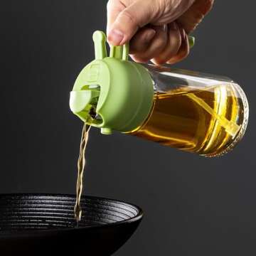 CXINYI - 16oz/470ml Olive Oil Dispenser for Kitchen with Brush - 2 in 1 Olive Oil Sprayer for Cookin...