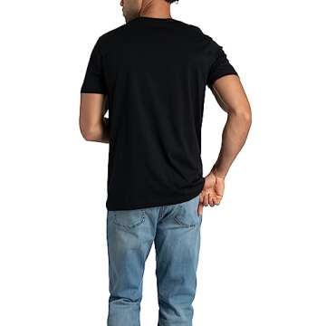Fruit of the Loom Men's Crafted Comfort Tee, Relaxed, Sizes S-2X, Classic Fit-Pima Cotton-Black, Small
