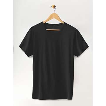 Fruit of the Loom Men's Crafted Comfort Tee, Relaxed, Sizes S-2X, Classic Fit-Pima Cotton-Black, Small