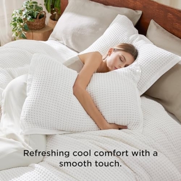 Bedsure Waffle Duvet Cover King for Hot Sleepers