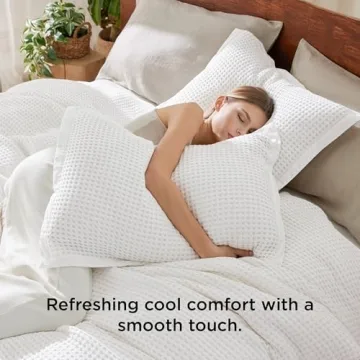 Bedsure Waffle Duvet Cover King for Hot Sleepers