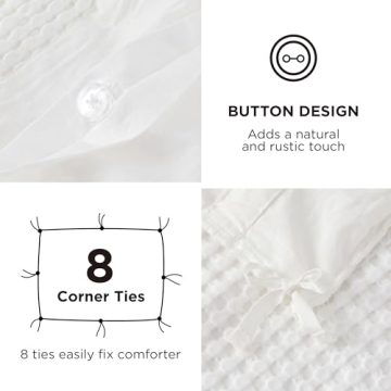 Bedsure Waffle Duvet Cover King for Hot Sleepers