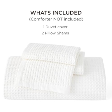 Bedsure Waffle Duvet Cover King for Hot Sleepers