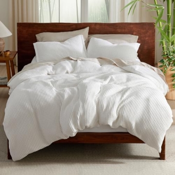 Bedsure Waffle Duvet Cover King for Hot Sleepers