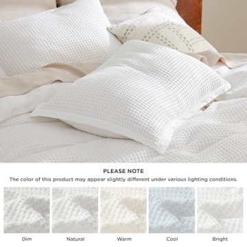 Bedsure Waffle Duvet Cover King for Hot Sleepers