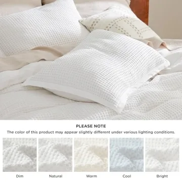 Bedsure Waffle Duvet Cover King for Hot Sleepers