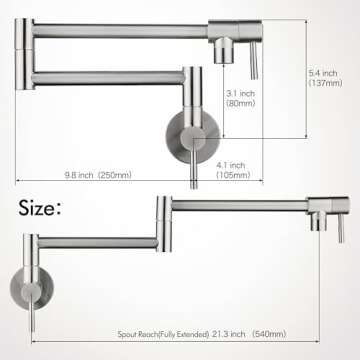 Fransiton Brushed Nickel Pot Filler - Stylish & Functional