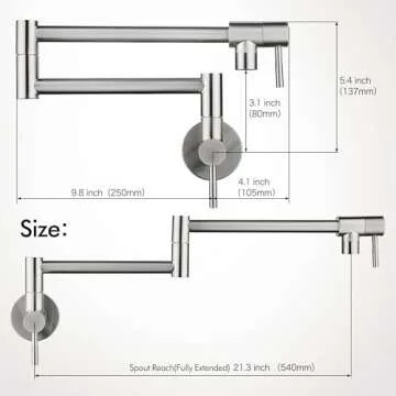 Fransiton Brushed Nickel Pot Filler - Stylish & Functional