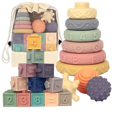 21PCS Montessori Toys for Babies,Teething Toys for Babies Months, 6 Months+, Early Educational Learn...