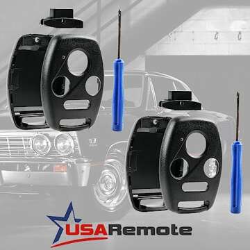 Cutting NOT Required - 2 Key Fob Keyless Entry Remote Shell Case & Pad fits Honda 2003-2012 Accord /...
