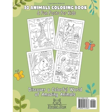 50 Animals Coloring Book for Kids with Fun Facts
