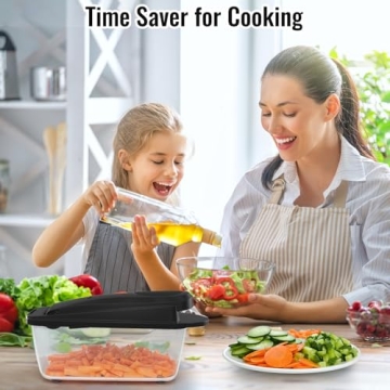 8 Blade All-in-1 Vegetable Chopper Mandoline Slicer with Container, Food Chopper, Onion Chopper, Veg...