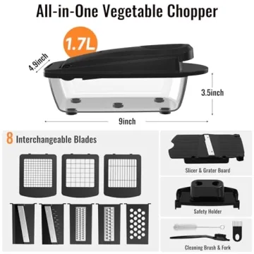 8 Blade All-in-1 Vegetable Chopper for Effortless Meal Prep
