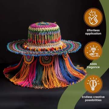 Trims By The Yard 4" Chainette Fringe Trim, Polyester-Made Decorative Fringe Trim, For Costumes, Uniforms, Home Decor, and Party Decorations, Washable Fringes, 5-Yard Cut, Turquoise