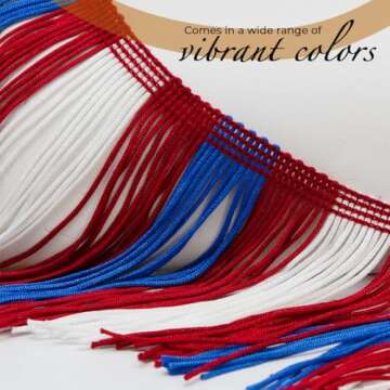 Trims By The Yard 4" Chainette Fringe Trim, Polyester-Made Decorative Fringe Trim, For Costumes, Uniforms, Home Decor, and Party Decorations, Washable Fringes, 5-Yard Cut, Turquoise