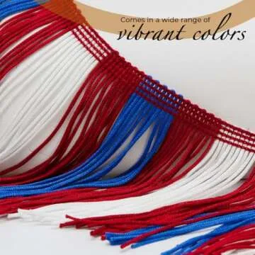 Trims By The Yard 4" Chainette Fringe Trim, Polyester-Made Decorative Fringe Trim, For Costumes, Uniforms, Home Decor, and Party Decorations, Washable Fringes, 5-Yard Cut, Turquoise