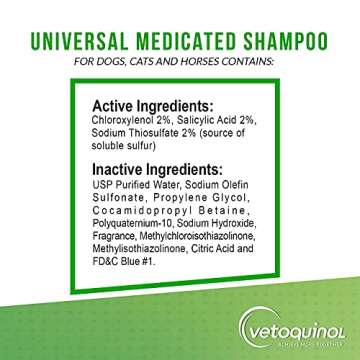 Vetoquinol Universal Medicated Shampoo for Dogs, Cats and Horses, 16oz