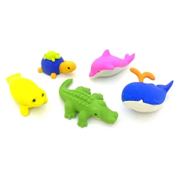 OHill Pack of 32 Animal Erasers Bulk Kids Pencil Erasers Puzzle Erasers Mini Novelty Erasers for Classroom Rewards, Party Favors, Games Prizes, Carnivals Gift and School Supplies