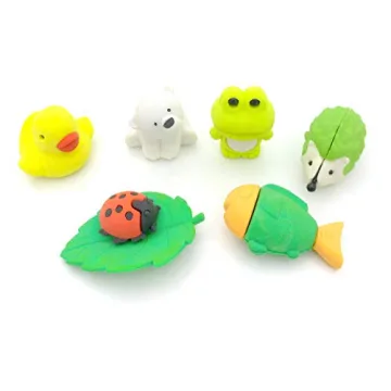OHill Pack of 32 Animal Erasers Bulk Kids Pencil Erasers Puzzle Erasers Mini Novelty Erasers for Classroom Rewards, Party Favors, Games Prizes, Carnivals Gift and School Supplies