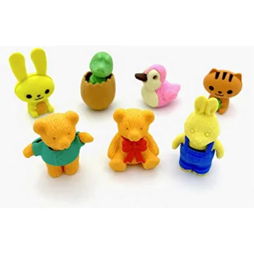 OHill Pack of 32 Animal Erasers Bulk Kids Pencil Erasers Puzzle Erasers Mini Novelty Erasers for Classroom Rewards, Party Favors, Games Prizes, Carnivals Gift and School Supplies
