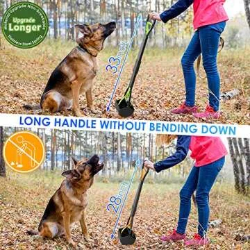 TIMINGILA 33" Long Handle Portable Pet Pooper Scooper for Effortless Clean-Up