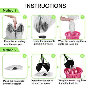 TIMINGILA 33" Long Handle Portable Pet Pooper Scooper for Large and Small Dogs,High Strength Material and Durable Spring,Great for Lawns, Grass, Dirt, Gravel