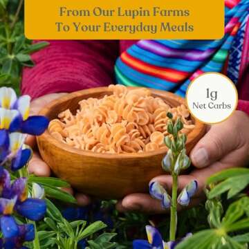 Chef’s Kiss Low Carb Lupin Rotini Pasta – Low Net Carb (1g), High Protein (20g) – Gluten Free, Keto Friendly, High Fiber, Plant-Based, and crafted from Lupins – 7 oz (2 Pack)