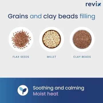 REVIX Microwave Heating Pad for Back with Moist Heat, Extra Large Microwavable Heated Wrap for Lumbar, Waist, Stomach, Shoulder and Neck Hot or Cold Pack, Reusable, Portable