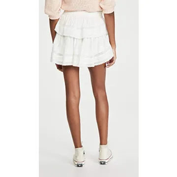 Elegant LOVESHACKFANCY Ruffle Mini Skirt in Antique White