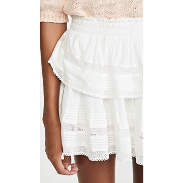 Elegant LOVESHACKFANCY Ruffle Mini Skirt in Antique White
