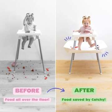 CATCHY - Food Catcher - Compatible with IKEA Antilop High Chair - Highchair Sold Separately - Baby & Toddler Food & Mess Catcher - Under High Chair Accessory - Baby Feeding Essentials