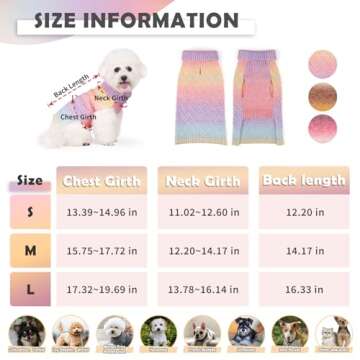 YUDODO Dog Sweater for Small Dogs Colorful Knitted Puppy Sweater Pet Dog Winter Clothes Warm Sweater...