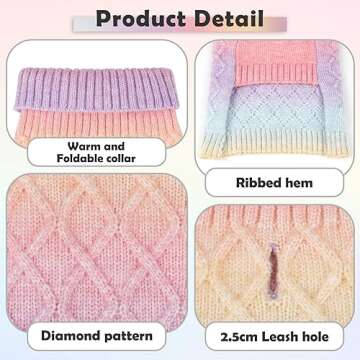 YUDODO Dog Sweater for Small Dogs Colorful Knitted Puppy Sweater Pet Dog Winter Clothes Warm Sweater for Yorkies Chihuahua(Large,Multi-Colored)