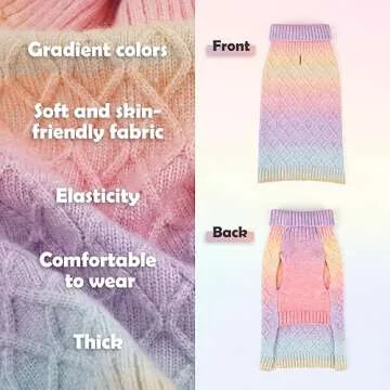 YUDODO Dog Sweater for Small Dogs Colorful Knitted Puppy Sweater Pet Dog Winter Clothes Warm Sweater for Yorkies Chihuahua(Large,Multi-Colored)