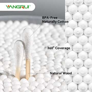 YANGRUI Cotton Swabs Pack - Naturally Pure, 510 Count