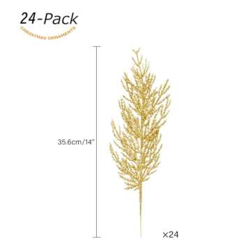 Gleaming Christmas Glitter Stems - 24pcs for Festive Decor and Crafts