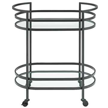 Crosley Furniture Bailey Bar Cart | Sleek Art Deco Design for Every Space
