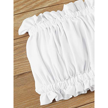 Floerns Ruched Bandeau Cheeky Bikini for Women