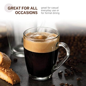 Elegant Bormioli Rocco Glass Coffee Mugs, Set of Six