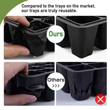 10 Trays with Dome 12 Cells for Gardening Bonsai Plant Grow Starting Germination Kit (White)