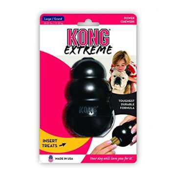 KONG Extreme Dog Pet Toy Dental Chew (2 Pack), Large, Large - 2 Pack, Black, Model:K1-2