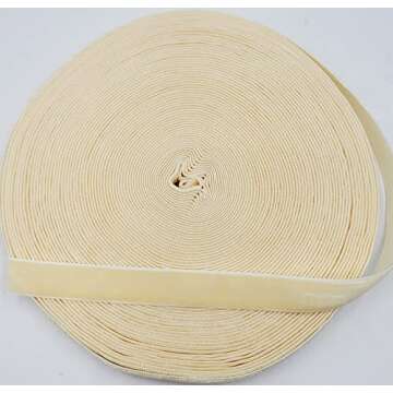 15 Yards Beige Velvet Ribbon Spool for Weddings, Gift Wrapping & Crafts