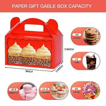 MOORAY 50 Pack Gable Treat Boxes for Parties and More