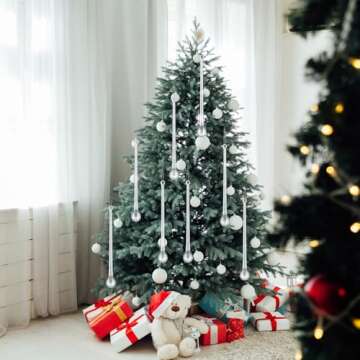 Ninehaoou 24 Pcs Glass Icicle Ornaments for Decor