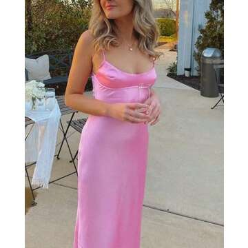 Women Satin Tube Top Maxi Dress - Elegant Backless Bodycon Dress for Parties